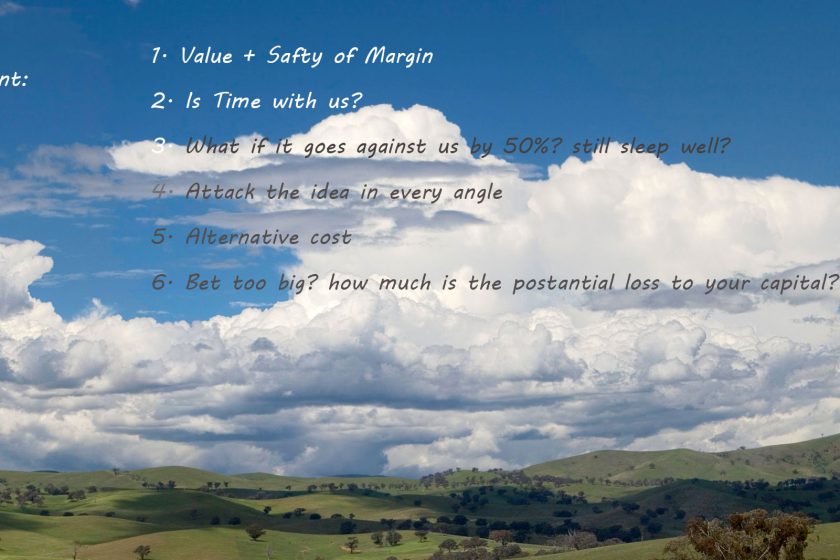 Checklist before making an investment