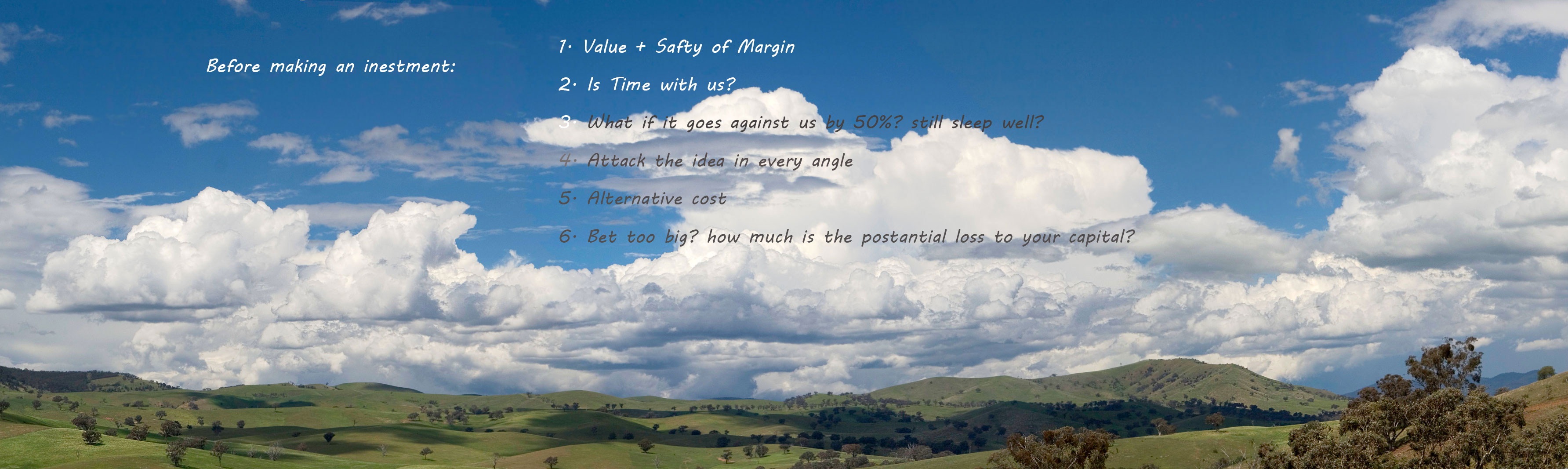 Checklist before making an investment